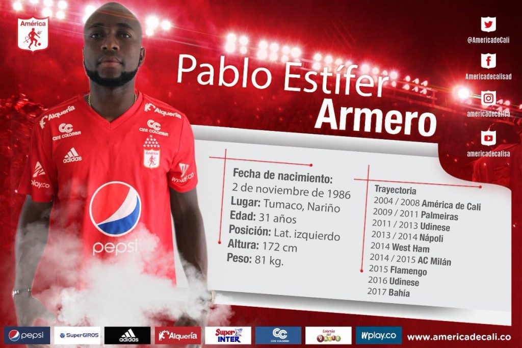 america-de-cali-oficializa-o-retorno-de-pablo-armero-Futebol-Latino-14-01